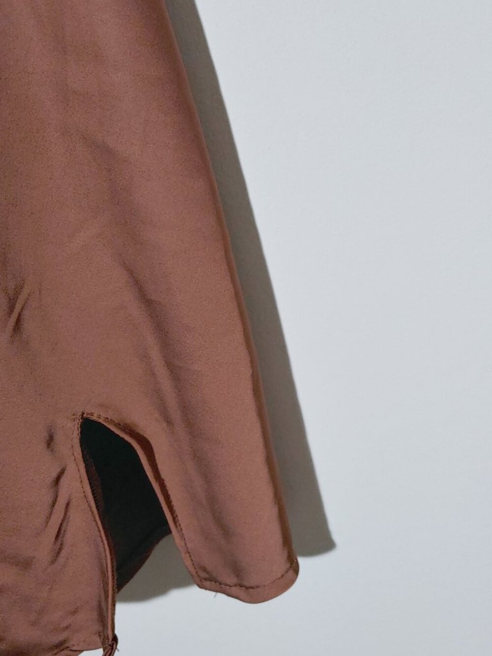 Rue21 Brown Satin Cowl Neck Slip Cocktail Mini Dress Size L - Picture 5 of 5
